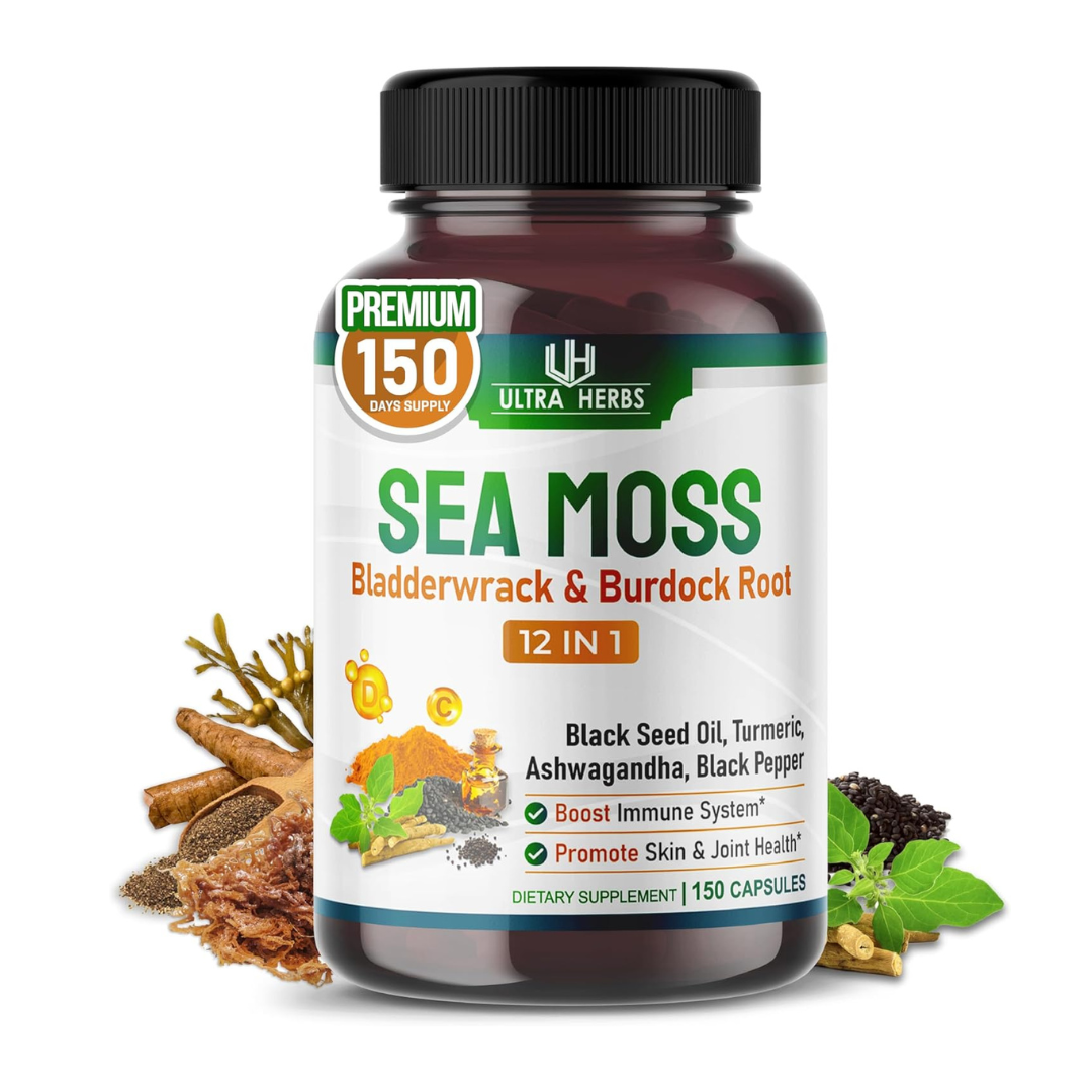 Sea Moss with Bladderwrack and Burdock Root | 150 Capsules