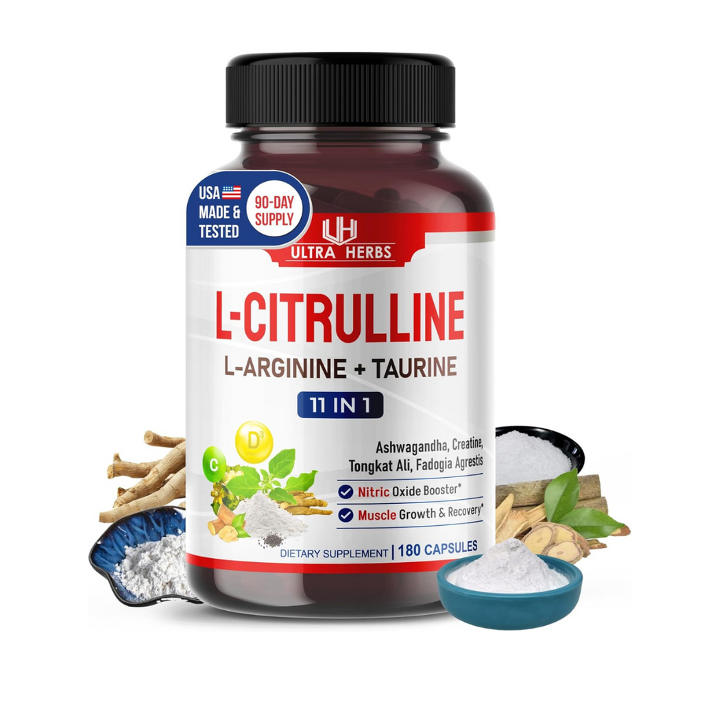 L-Citrulline with L-Arginine and Taurine | 180 Capsules
