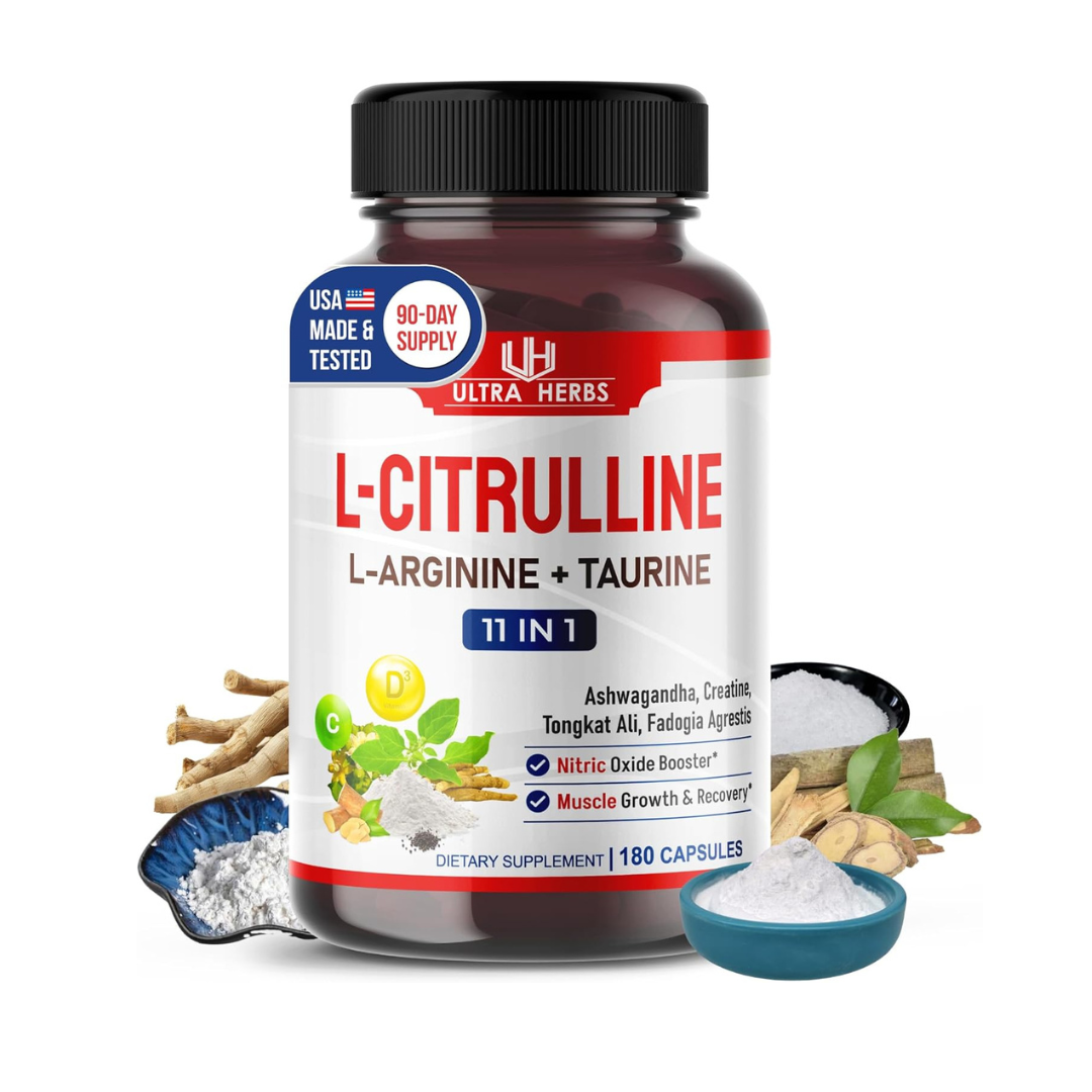 L-Citrulline with L-Arginine and Taurine | 180 Capsules