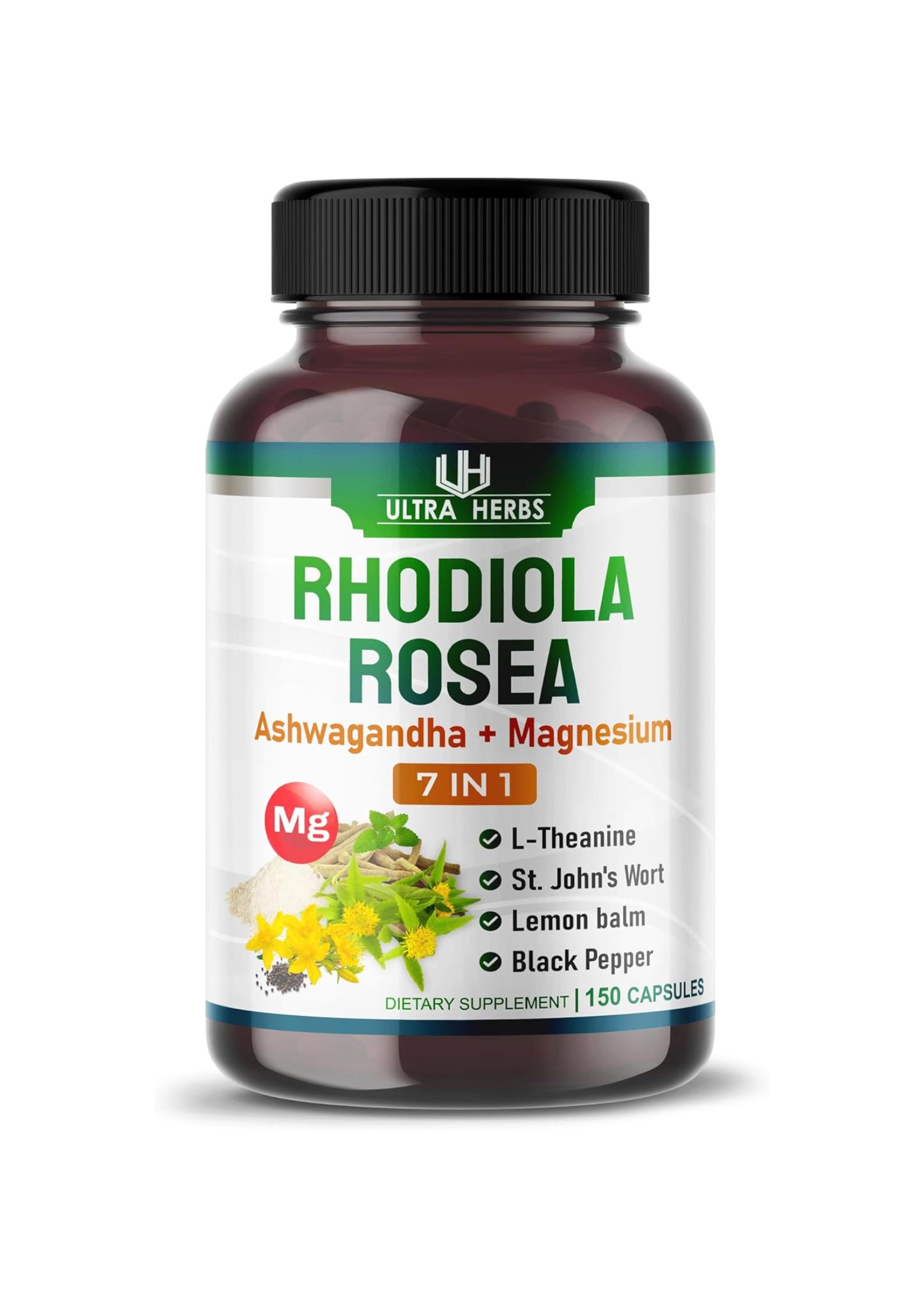 Rhodiola Rosea with Ashwagandha and Magnesium | 150 Capsules