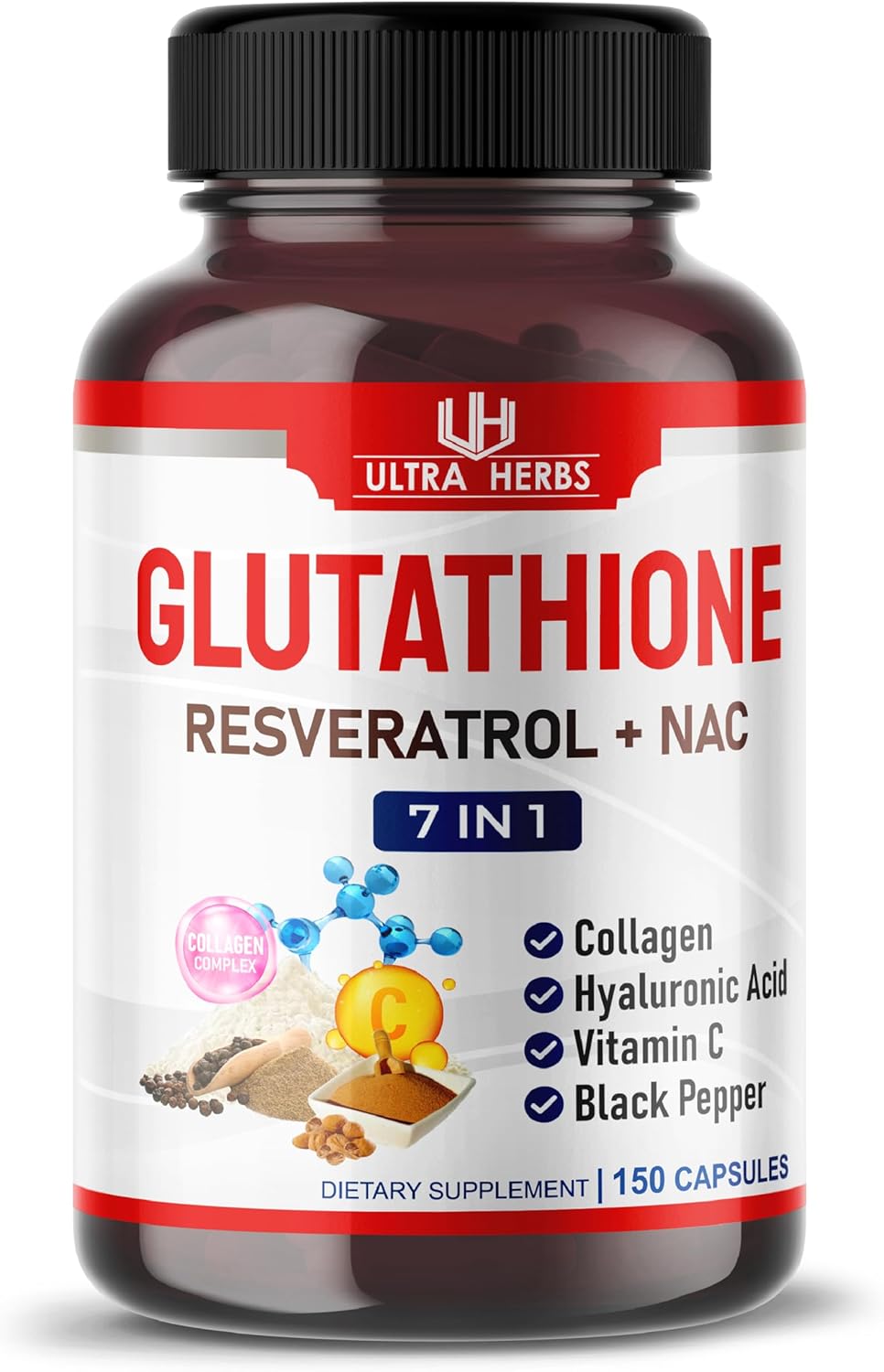 Glutathione NAC for Hair, Skin and Detox Support Ultra Herbs Glutathione NAC for Hair, Skin and Detox Support Ultra Herbs