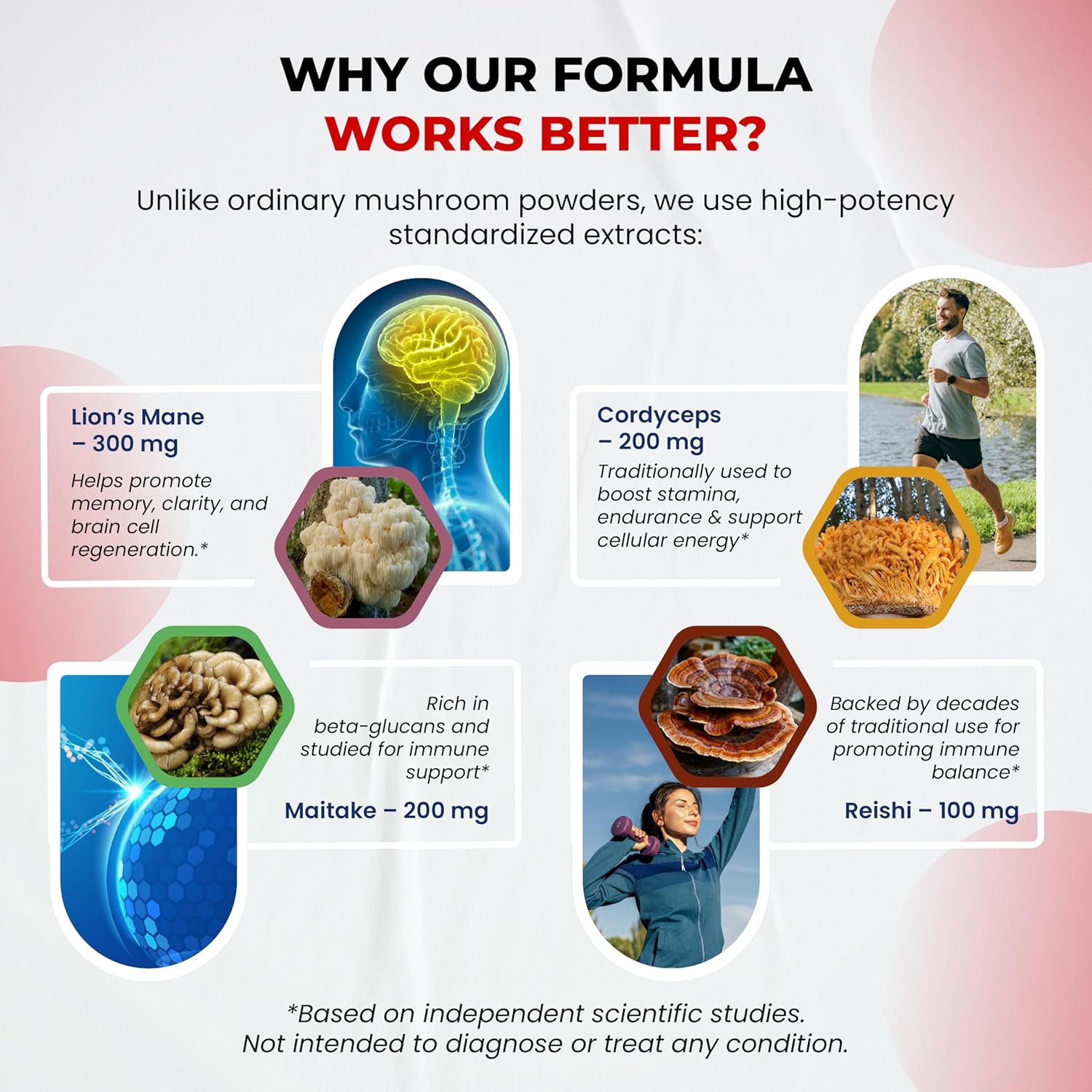 Ultra Mushroom Supplement Complex w Lion's Mane Cordyceps Maitake - 8 in 1 Mushroom Brain Supplements for Enhanced Clarity and Focus | 150 Capsules